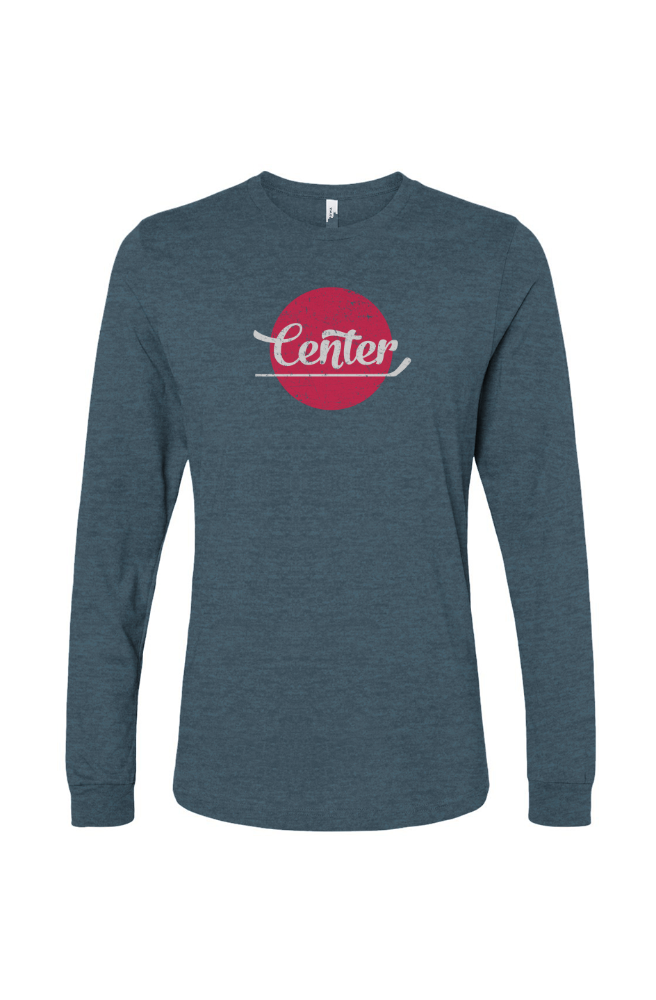 The Benchwarmer Center Dot Long Sleeve Deep Teal | Barn Garb Hockey Threads