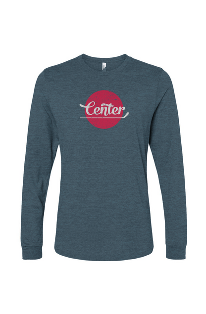 The Benchwarmer Center Dot Long Sleeve Deep Teal | Barn Garb Hockey Threads