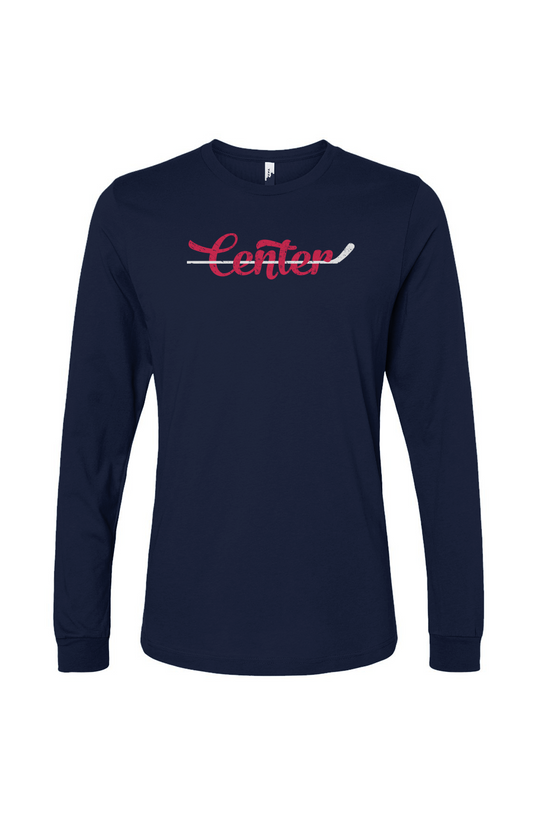 The Benchwarmer Center Long Sleeve Navy Blue | Barn Garb Hockey Threads