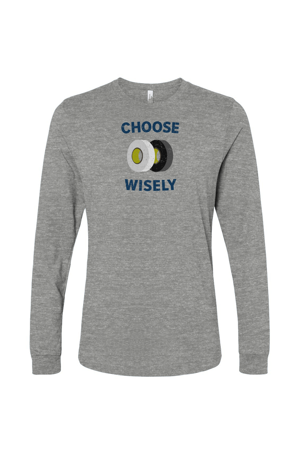 The Benchwarmer Choose Wisely Long Sleeve Grey | Barn Garb Hockey Threads