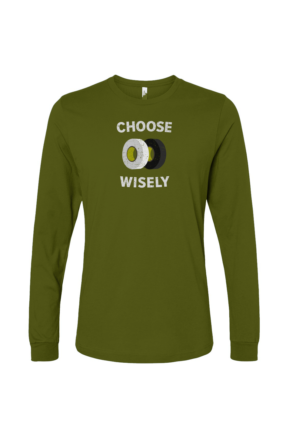 The Benchwarmer Choose Wisely Long Sleeve Military Green | Barn Garb Hockey Threads