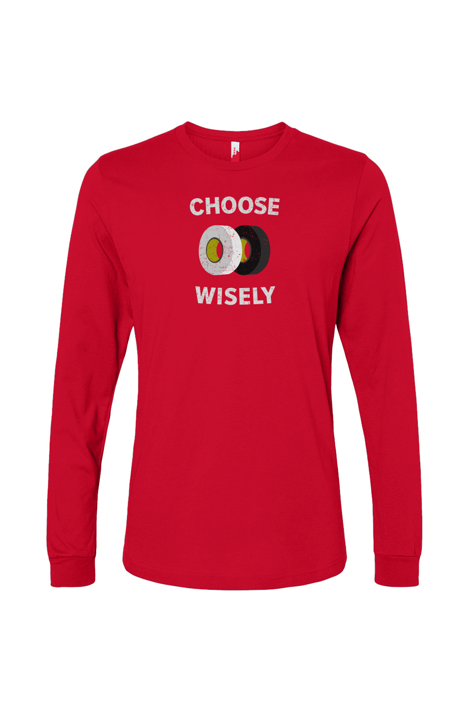 The Benchwarmer Choose Wisely Long Sleeve Red | Barn Garb Hockey Threads