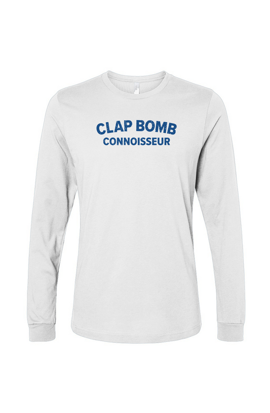 The Benchwarmer Clap Bomb Connoisseur Long Sleeve White | Barn Garb Hockey Threads