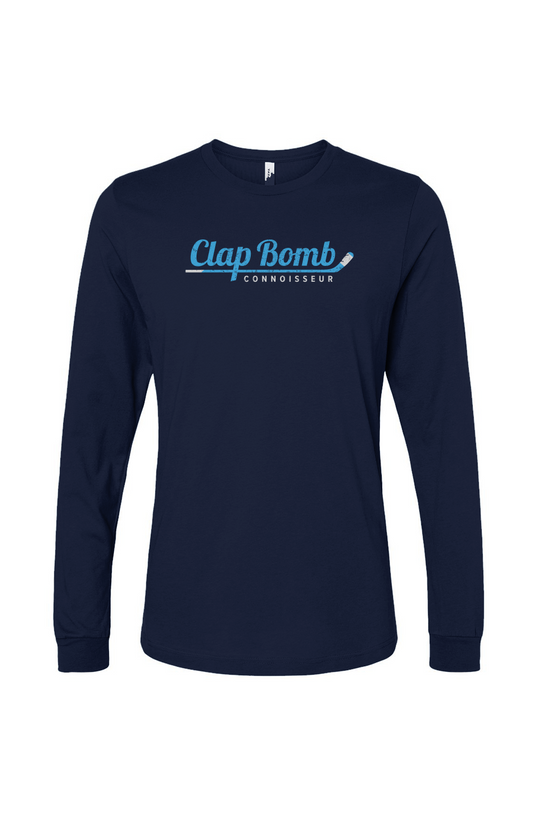 The Benchwarmer Clap Bomb Connoisseur Stick Long Sleeve Navy Blue | Barn Garb Hockey Threads
