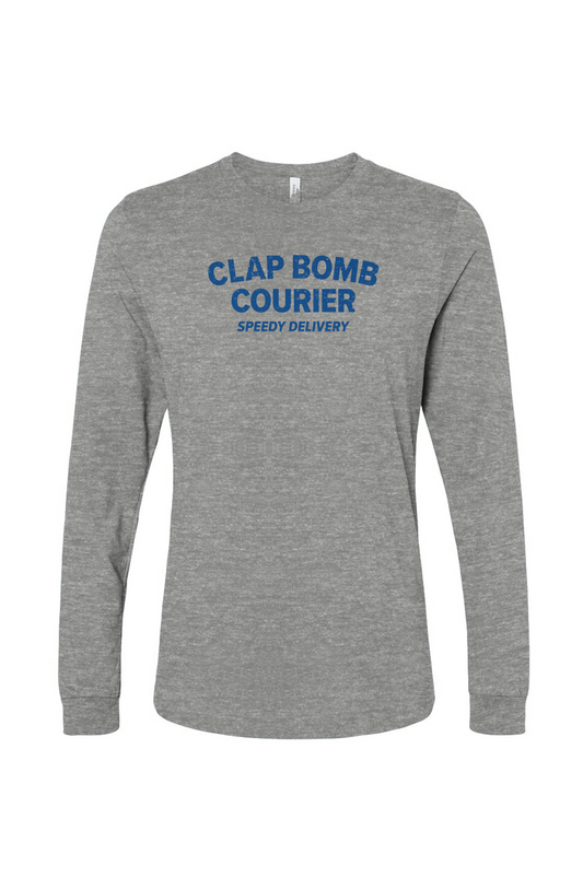 The Benchwarmer Clap Bomb Courier Long Sleeve Grey | Barn Garb Hockey Threads