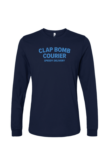 The Benchwarmer Clap Bomb Courier Long Sleeve Navy Blue | Barn Garb Hockey Threads