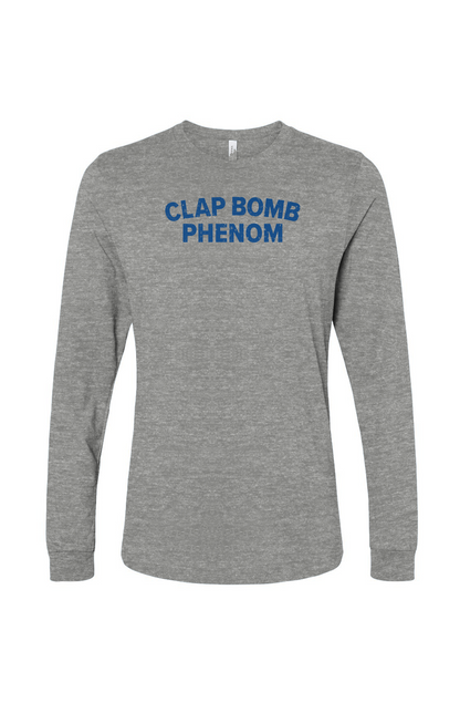 The Benchwarmer Clap Bomb Phenom Long Sleeve Grey | Barn Garb Hockey Threads