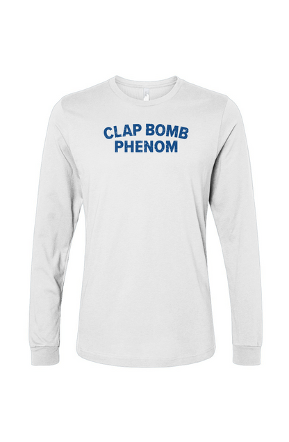 The Benchwarmer Clap Bomb Phenom Long Sleeve White | Barn Garb Hockey Threads