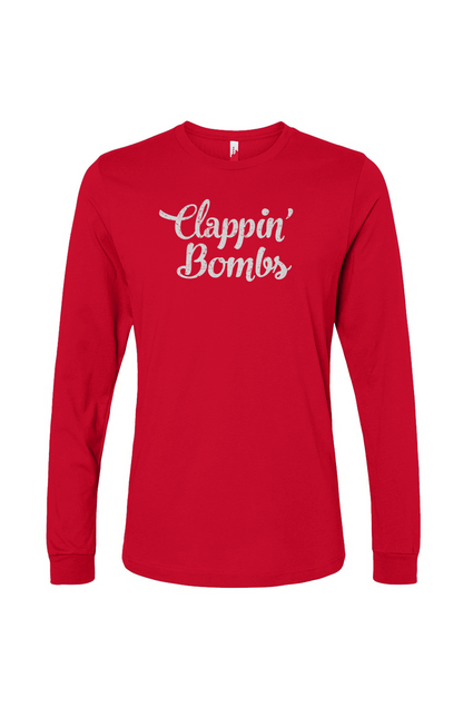 The Benchwarmer Clappin' Bombs Long Sleeve Red | Barn Garb Hockey Threads