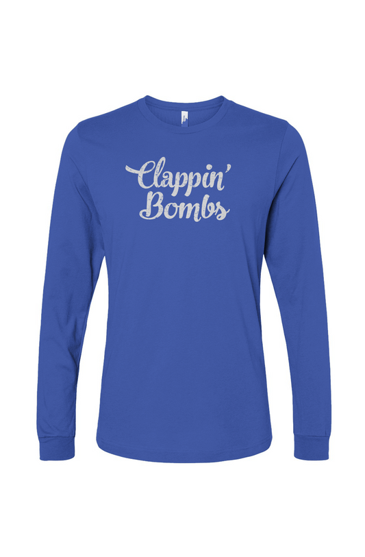 The Benchwarmer Clappin' Bombs Long Sleeve Royal Blue | Barn Garb Hockey Threads