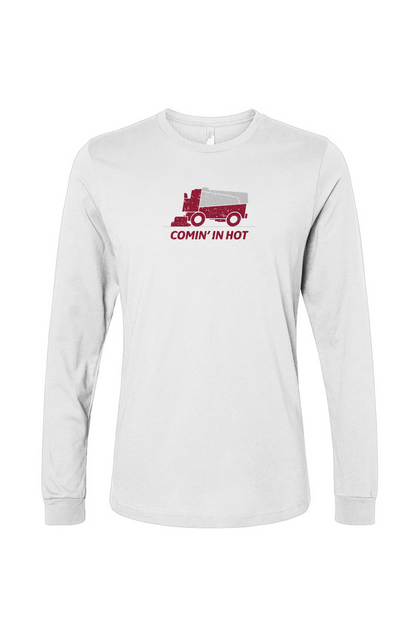The Benchwarmer Comin' in Hot Long Sleeve White | Barn Garb Hockey Threads