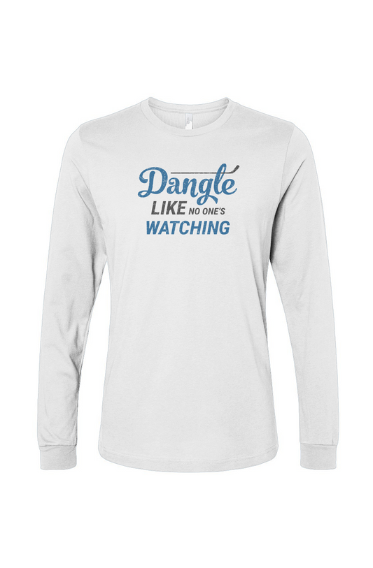 The Benchwarmer Dangle Like No One's Watching Long Sleeve White | Barn Garb Hockey Threads