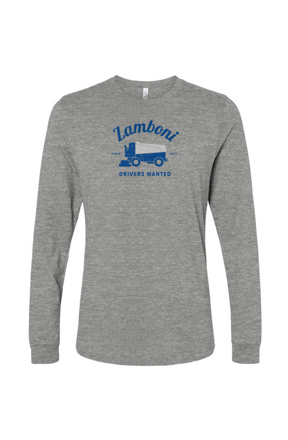 The Benchwarmer Drivers Wanted Long Sleeve Grey | Barn Garb Hockey Threads