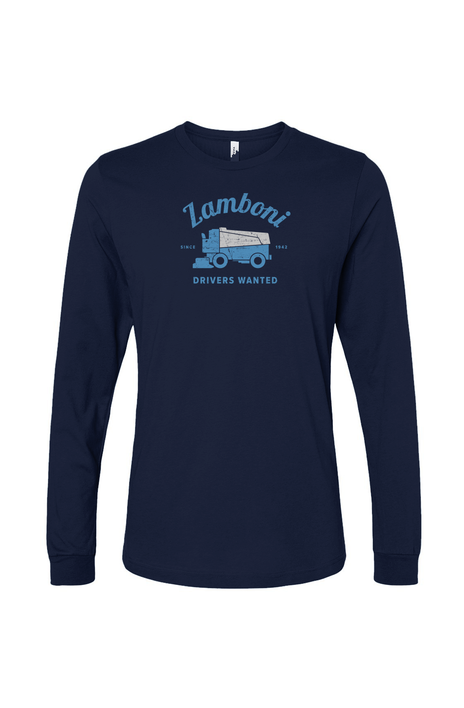 The Benchwarmer Drivers Wanted Long Sleeve Navy Blue | Barn Garb Hockey Threads