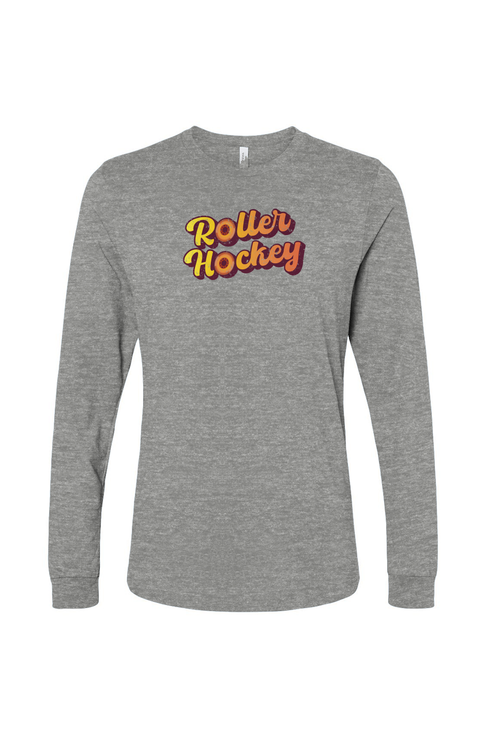 The Benchwarmer Feeling Groovy Roller Hockey Long Sleeve Tee Grey | Barn Garb Hockey Threads