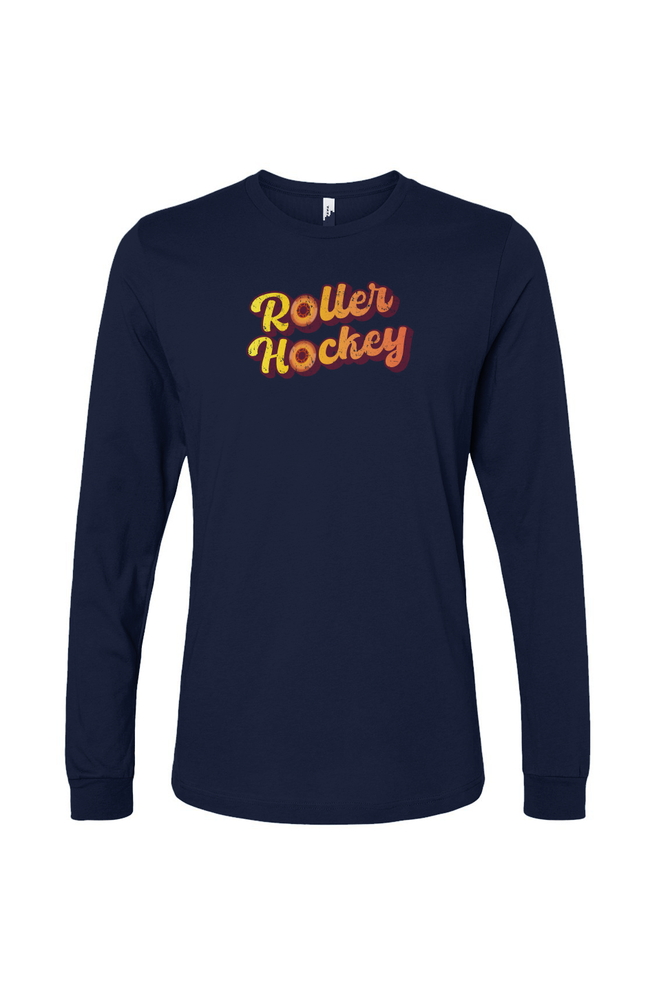 The Benchwarmer Feeling Groovy Roller Hockey Long Sleeve Tee Navy Blue | Barn Garb Hockey Threads