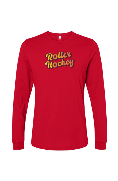 The Benchwarmer Feeling Groovy Roller Hockey Long Sleeve Tee Red | Barn Garb Hockey Threads