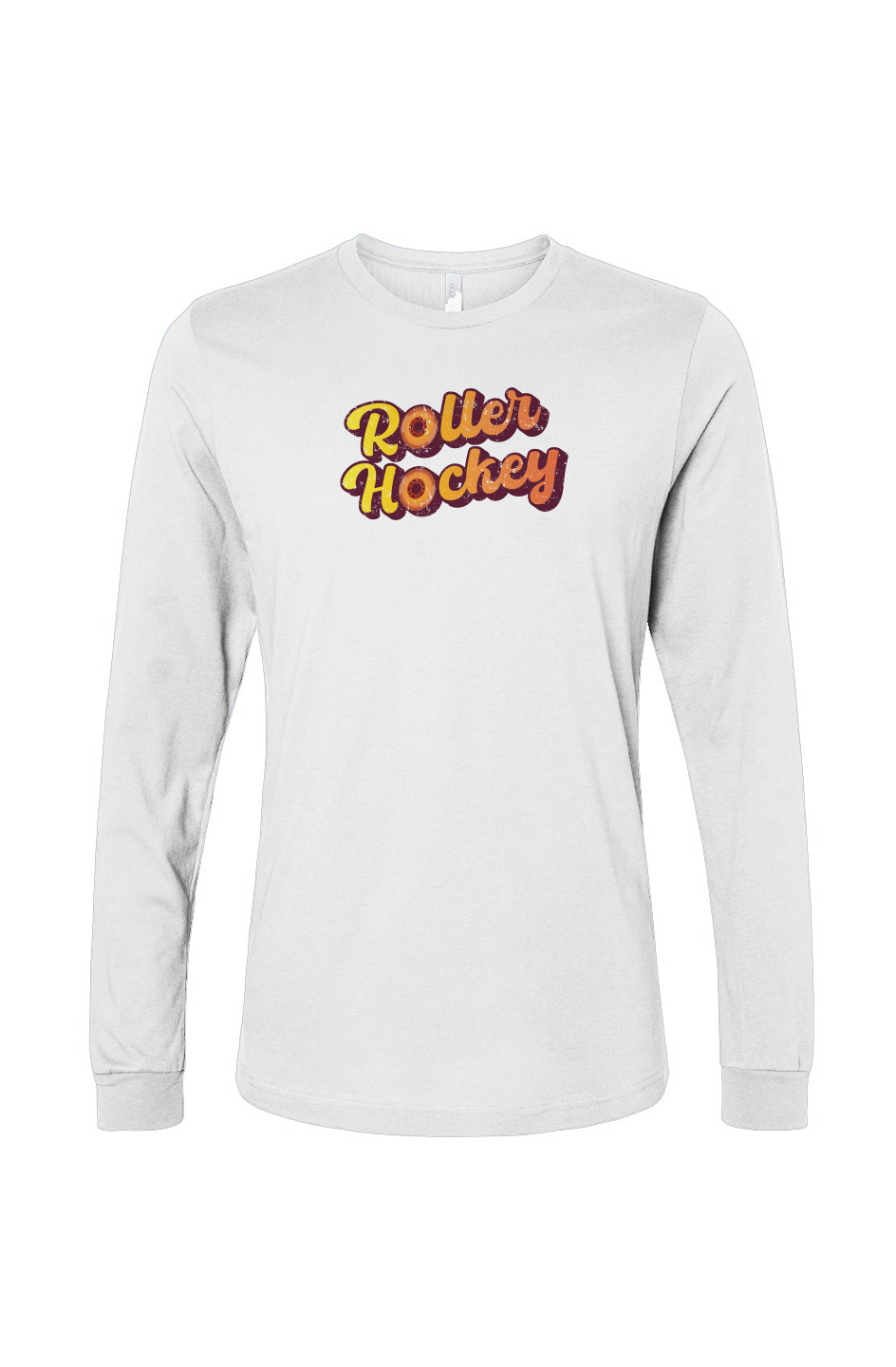 The Benchwarmer Feeling Groovy Roller Hockey Long Sleeve Tee White | Barn Garb Hockey Threads