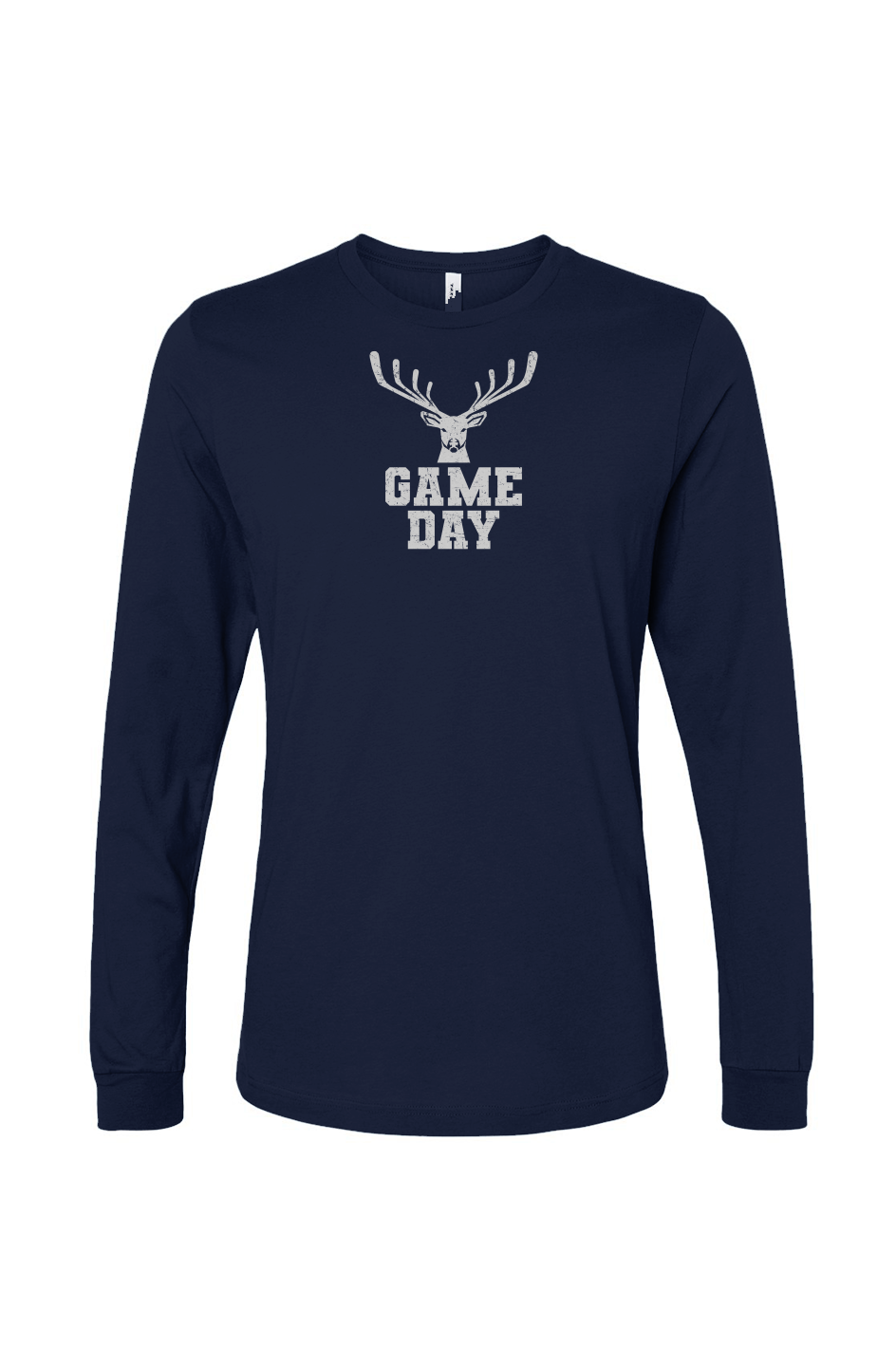 The Benchwarmer Game Day Buck Long Sleeve Navy Blue | Barn Garb Hockey Threads