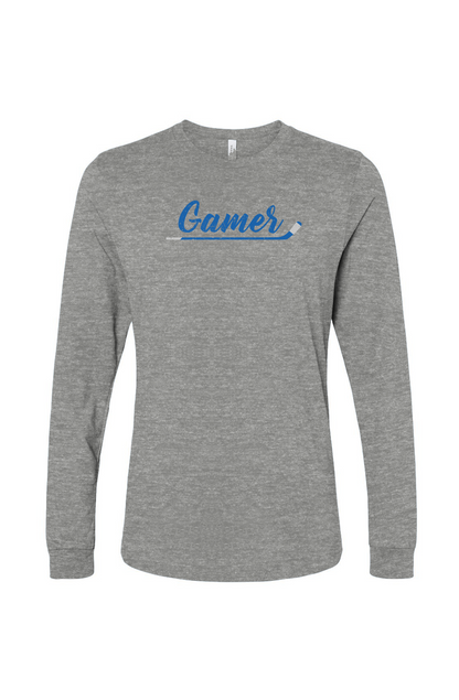The Benchwarmer Gamer Long Sleeve Grey | Barn Garb Hockey Threads