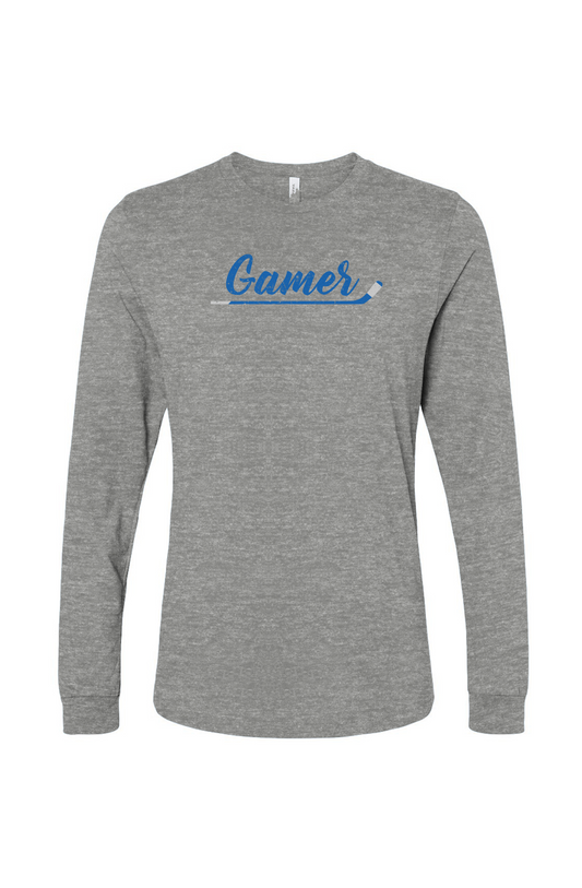 The Benchwarmer Gamer Long Sleeve Grey | Barn Garb Hockey Threads