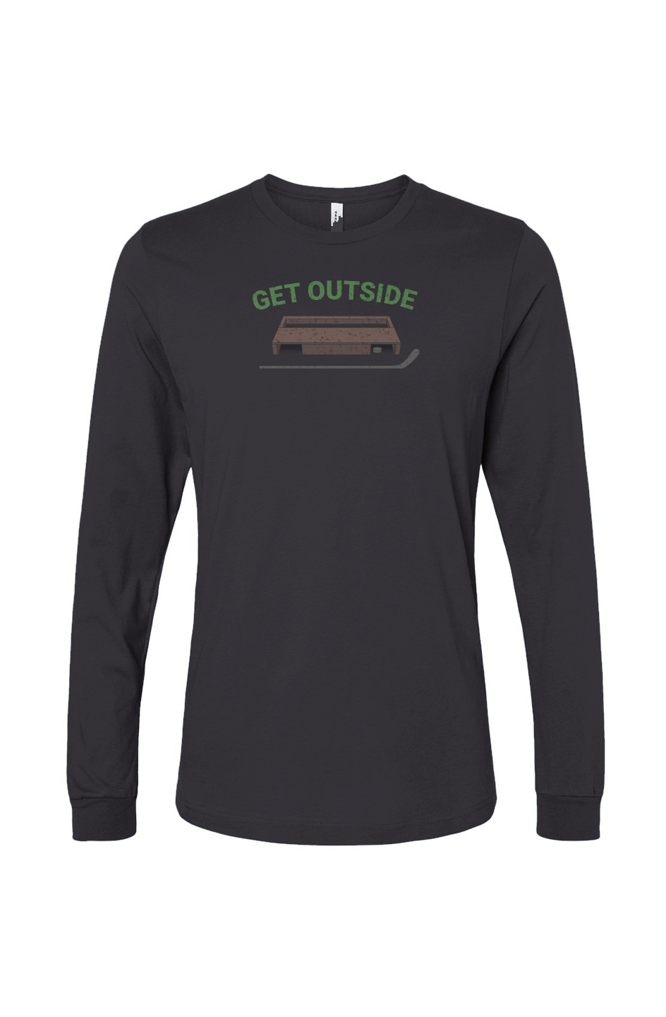 The Benchwarmer Get Outside Long Sleeve Charcoal | Barn Garb Hockey Threads