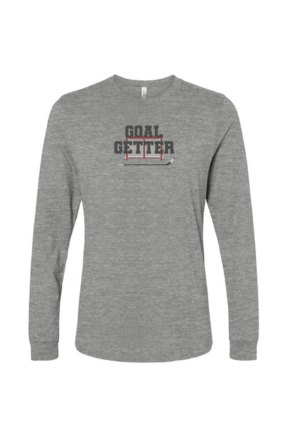 The Benchwarmer Goal Getter Long Sleeve Grey | Barn Garb Hockey Threads