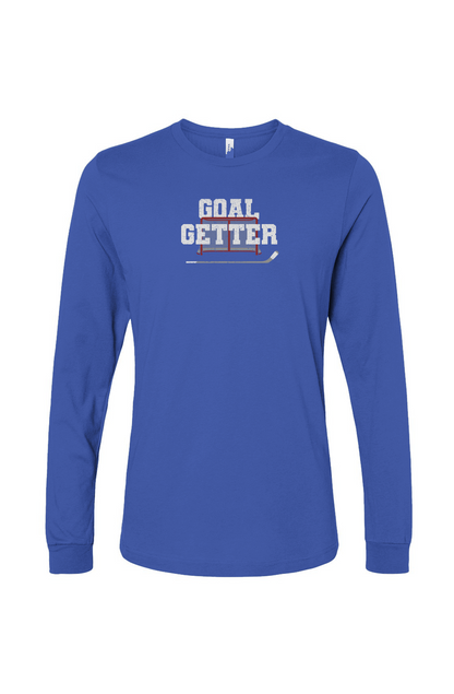 The Benchwarmer Goal Getter Long Sleeve Royal Blue | Barn Garb Hockey Threads