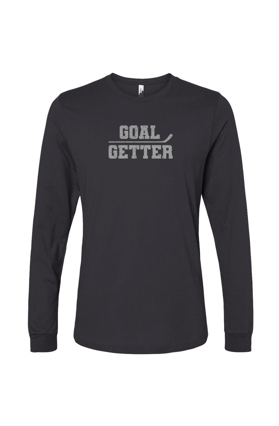 The Benchwarmer Goal Getter Stick Long Sleeve Charcoal | Barn Garb Hockey Threads