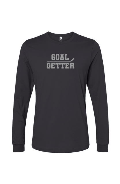 The Benchwarmer Goal Getter Stick Long Sleeve Charcoal | Barn Garb Hockey Threads