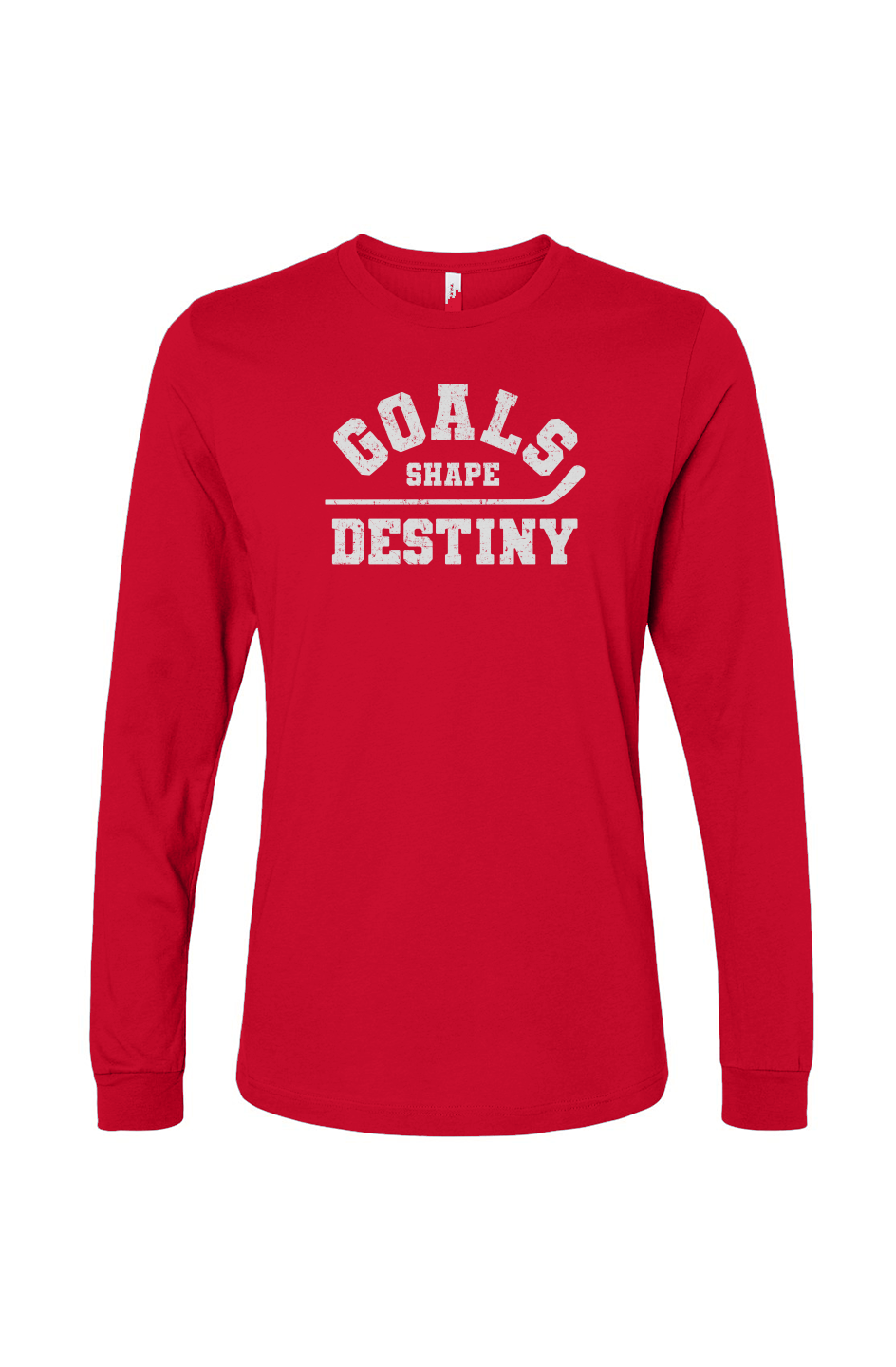The Benchwarmer Goals Shape Destiny Long Sleeve Red | Barn Garb Hockey Threads