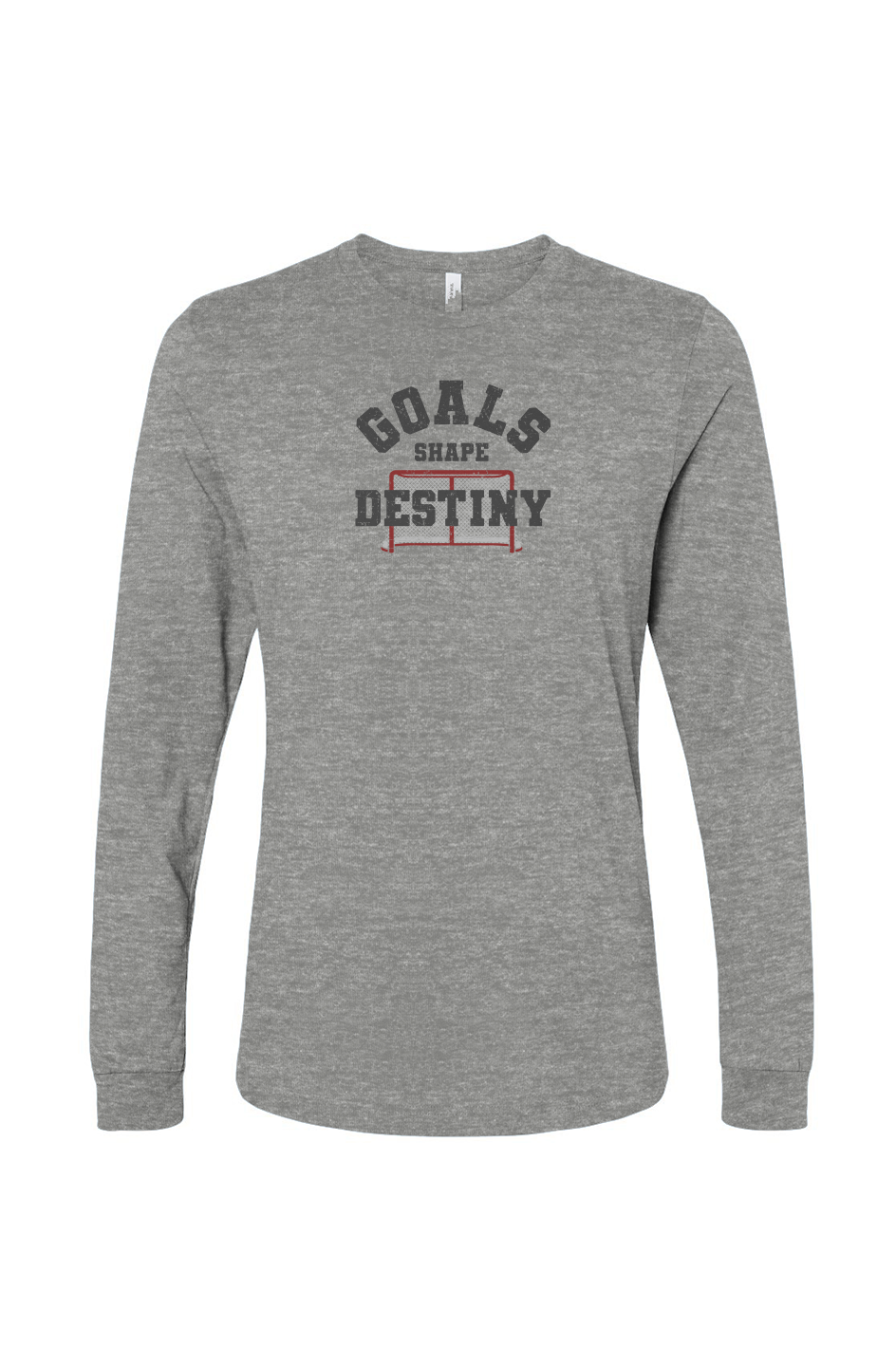 The Benchwarmer Goals Shape Destiny Net Long Sleeve Grey | Barn Garb Hockey Threads