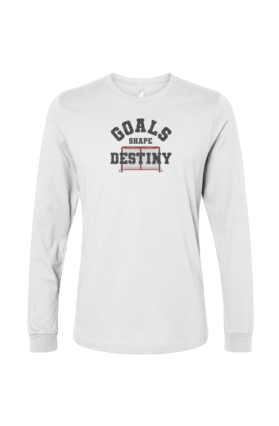 The Benchwarmer Goals Shape Destiny Net Long Sleeve White | Barn Garb Hockey Threads