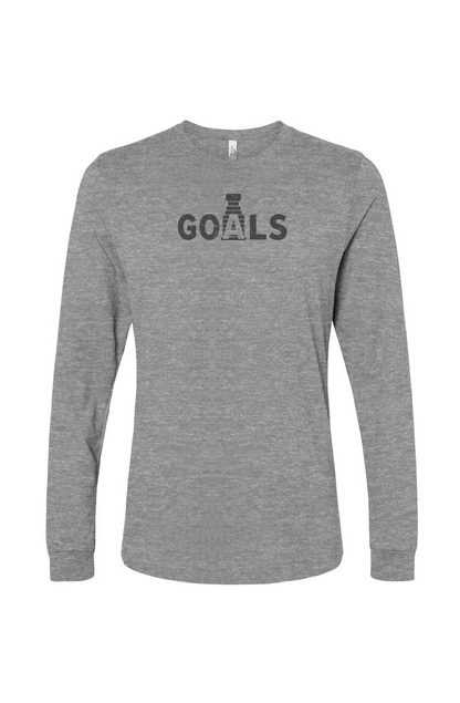 The Benchwarmer Goals Stanley Cup Long Sleeve Grey | Barn Garb Hockey Threads