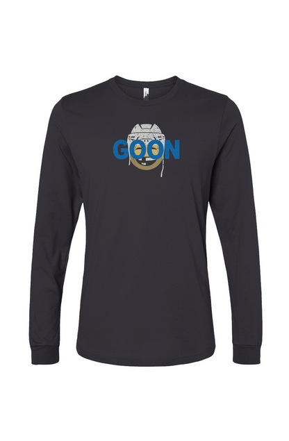 The Benchwarmer Goon Long Sleeve Charcoal | Barn Garb Hockey Threads