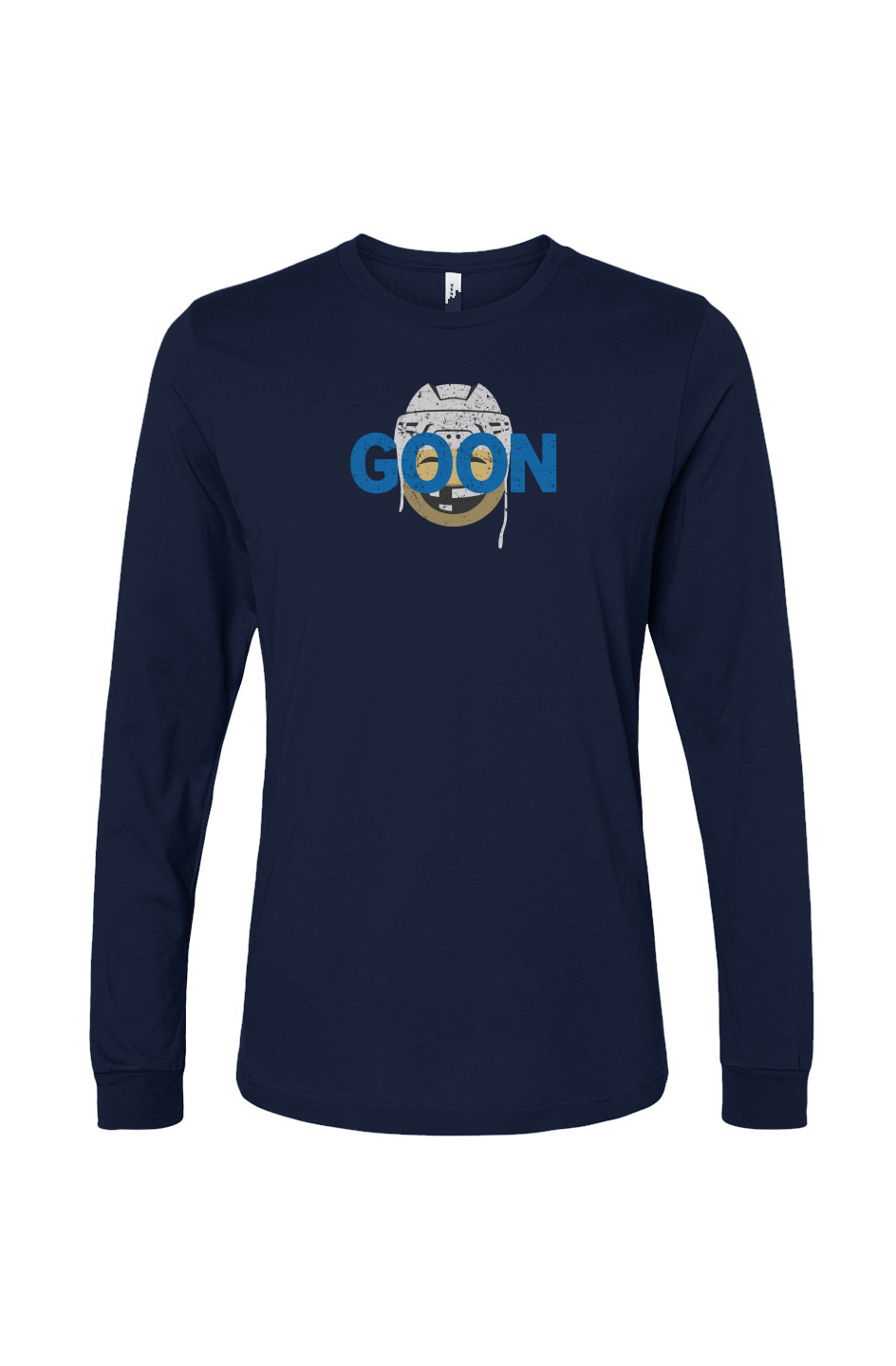 The Benchwarmer Goon Long Sleeve Navy Blue | Barn Garb Hockey Threads