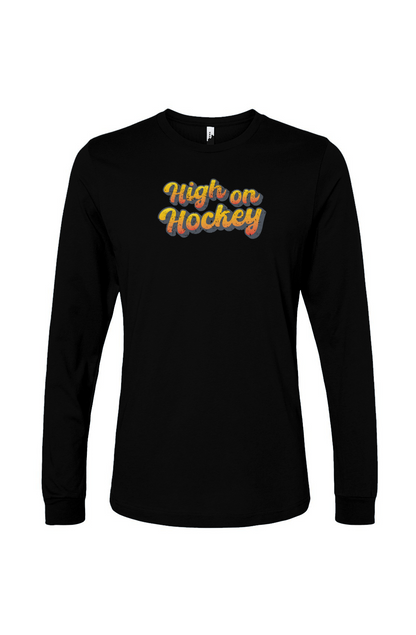 The Benchwarmer High on Hockey Long Sleeve Black | Barn Garb Hockey Threads