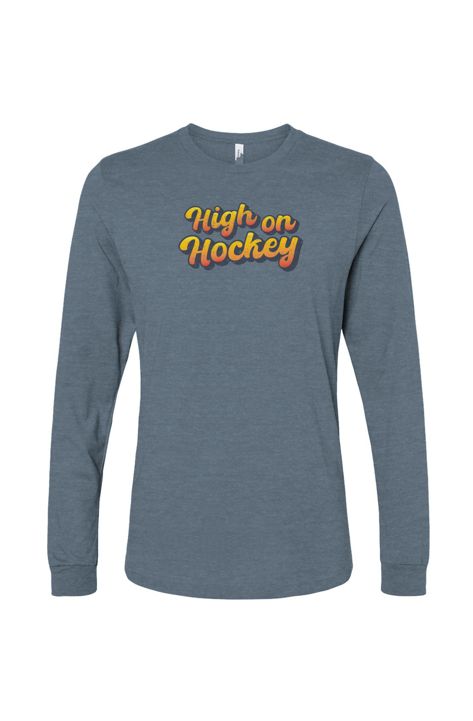 The Benchwarmer High on Hockey Long Sleeve Slate Blue | Barn Garb Hockey Threads