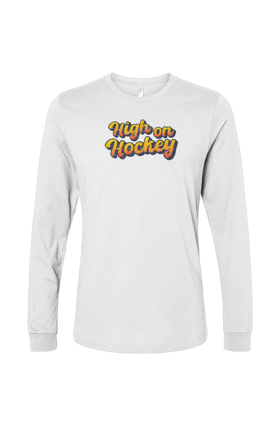 The Benchwarmer High on Hockey Long Sleeve White | Barn Garb Hockey Threads