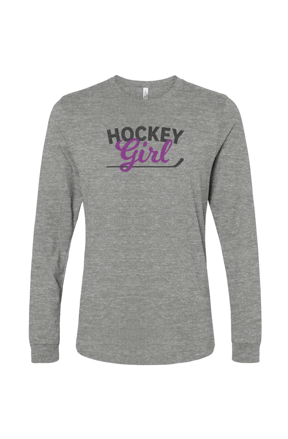 The Benchwarmer Hockey Girl Long Sleeve Grey | Hockey Girl Barn Garb Hockey Threads