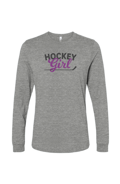 The Benchwarmer Hockey Girl Long Sleeve Grey | Hockey Girl Barn Garb Hockey Threads