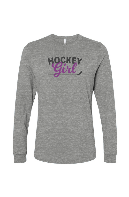 The Benchwarmer Hockey Girl Long Sleeve Grey | Hockey Girl Barn Garb Hockey Threads