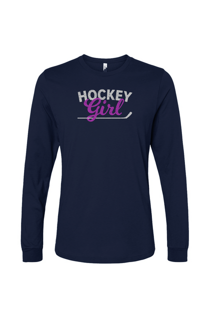 The Benchwarmer Hockey Girl Long Sleeve Navy Blue | Hockey Girl Barn Garb Hockey Threads