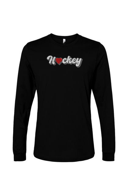 The Benchwarmer Hockey Heart Long Sleeve Black | Barn Garb Hockey Threads