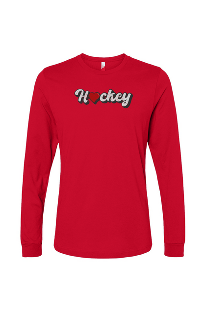 The Benchwarmer Hockey Heart Long Sleeve Red | Barn Garb Hockey Threads