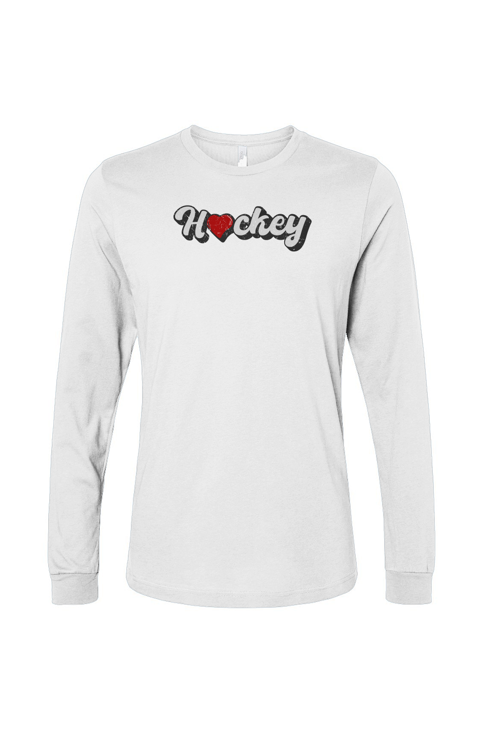The Benchwarmer Hockey Heart Long Sleeve White | Barn Garb Hockey Threads
