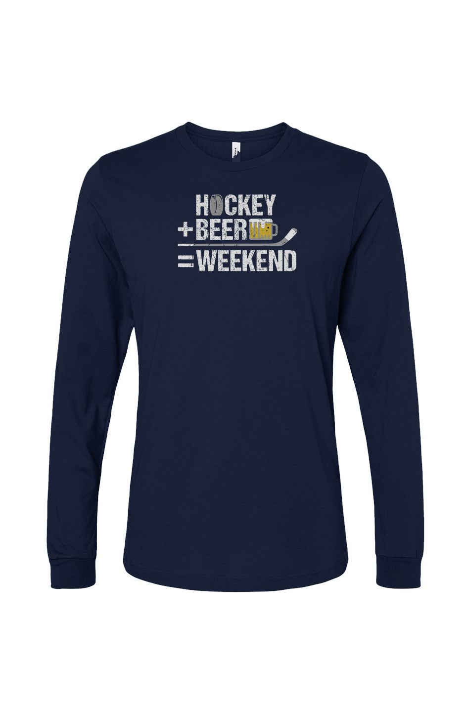The Benchwarmer Hockey Math Long Sleeve Navy Blue | Barn Garb Hockey Threads