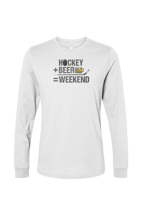 The Benchwarmer Hockey Math Long Sleeve White | Barn Garb Hockey Threads