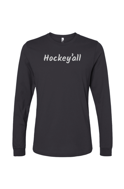 The Benchwarmer Hockey'all Long Sleeve Charcoal | Barn Garb Hockey Threads