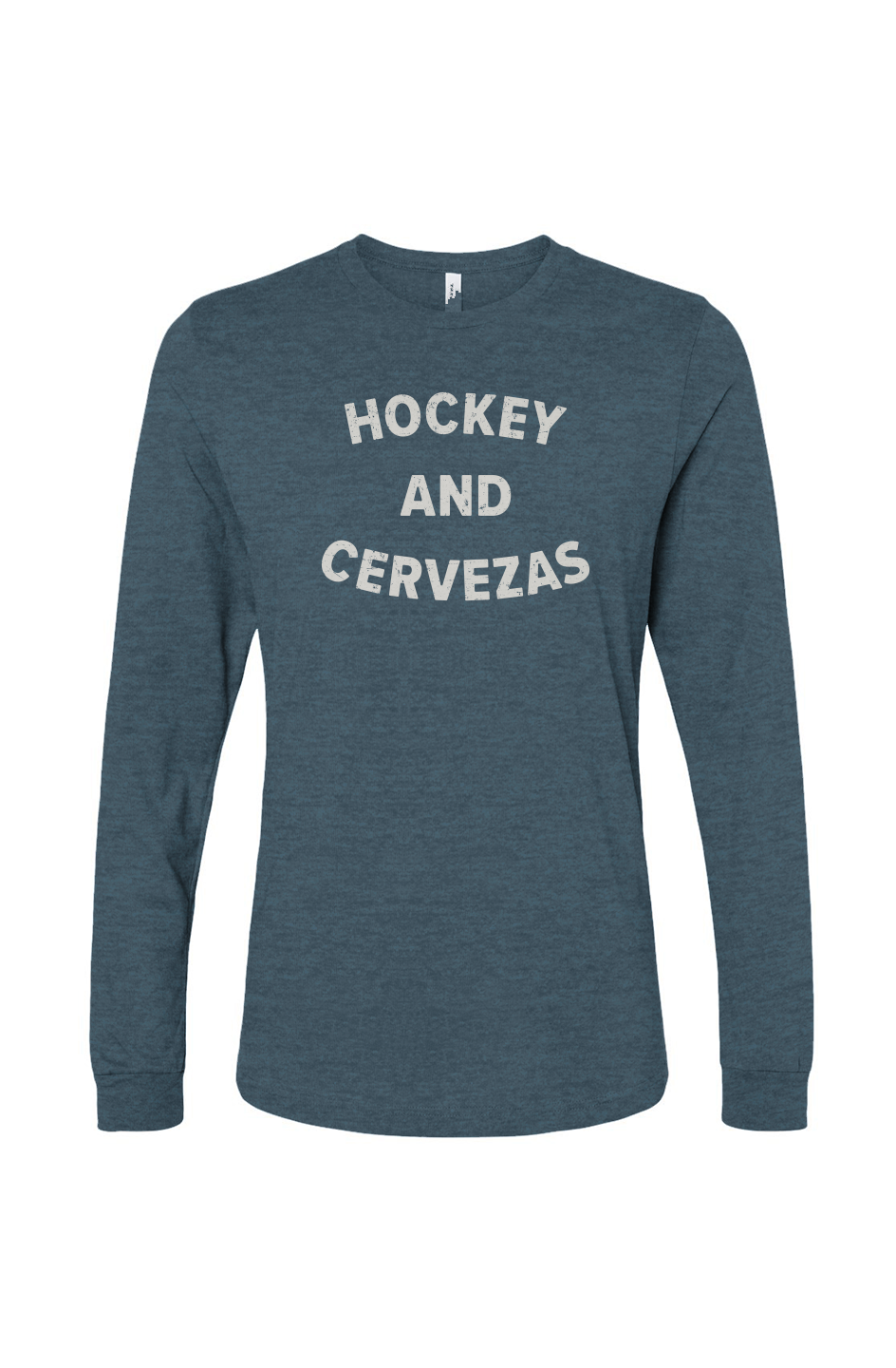 The Benchwarmer Hockey and Cervezas Long Sleeve Deep Teal | Barn Garb Hockey Threads